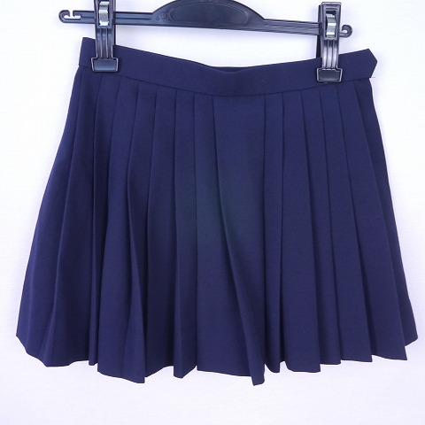 中古冬物学生W60-丈35超ミニミニ丈マイクロミニスカート紺EK958