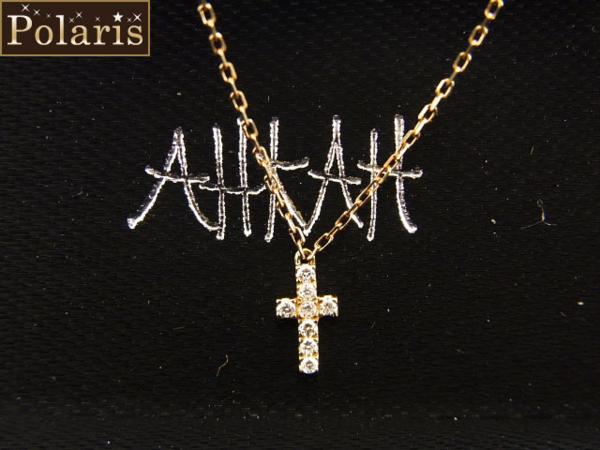 アーカー【5万↑美品】ダイヤクロスパヴェネックレスK18×ダイヤ