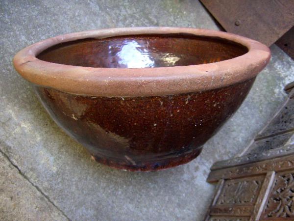 ※古い 巨大な水瓶 古民具 蔵解体初だし 唐津焼 水鉢 唐津睡蓮鉢