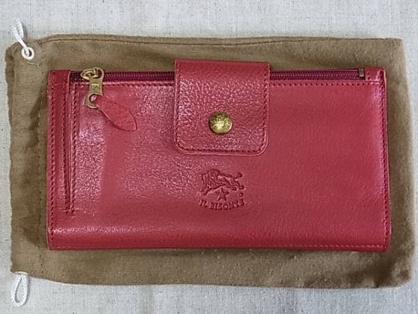 直営購入【ILBISONTE イルビゾンテ レザー 長財布 赤】felisi