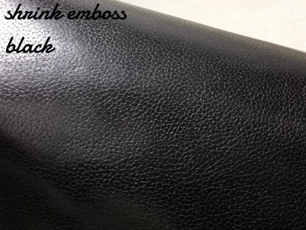 牛革☆シュリンクエンボス ブラック キップ 約0.8mm 112ds
