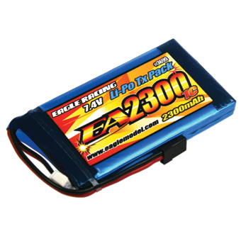 イーグル Li-PoバッテリーEA2300/7.4V 1C 送信機用平型#3699U