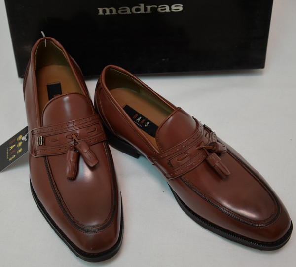 ●DAKSダックス紳士靴(タッセルDAKS金具DA1707茶25.0EEEE)新品