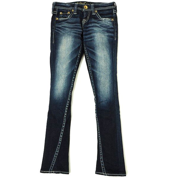 美品 RODEO CROWNS ロデオクラウンズ 刺繍デニム 24 L51022