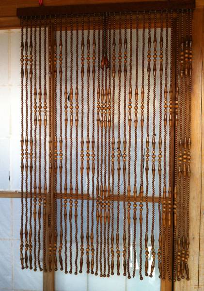 珠のれん　すだれ　幅85㎝丈130㎝　昭和レトロ 珍しい 開閉式