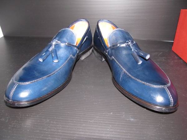 【未使用】アレクサンダー ALEXANDER イタリア製革靴 青 43