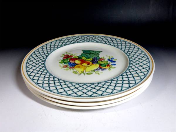 【陶酔】　Villeroy＆Boch　果物柄デイナー皿　三客