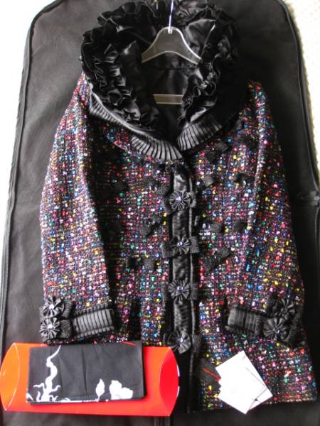 新品NOKO OHNO　ノコオーノ完売リボン装飾ツイードコート38