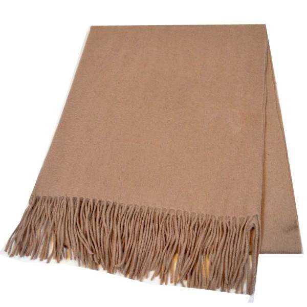 厚手 ラムズ ウール 100％ 大判 ストール 無地　ベージュ　４