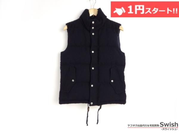 A703●コムデギャルソンオム●ウールダウンベストS紺●