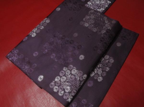 ★着物10★ 1円 絹 菊 名古屋帯 ☆☆