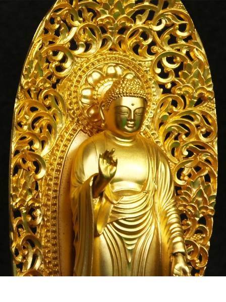 仏像 阿弥陀如来 25cm(金メッキ⁄24金) 仏師：松久朋琳 原型＿ 【三】仏像