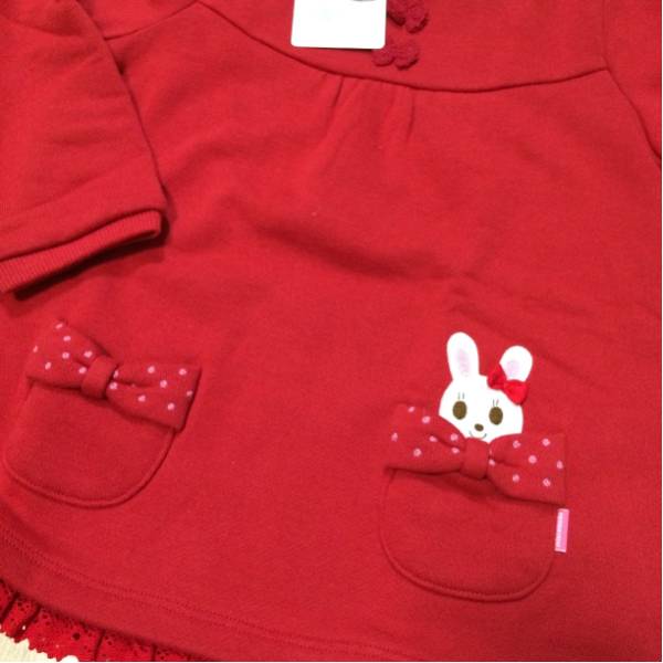 新品☆ミキハウス☆110㎝☆うさこトレーナー☆リボンポケット