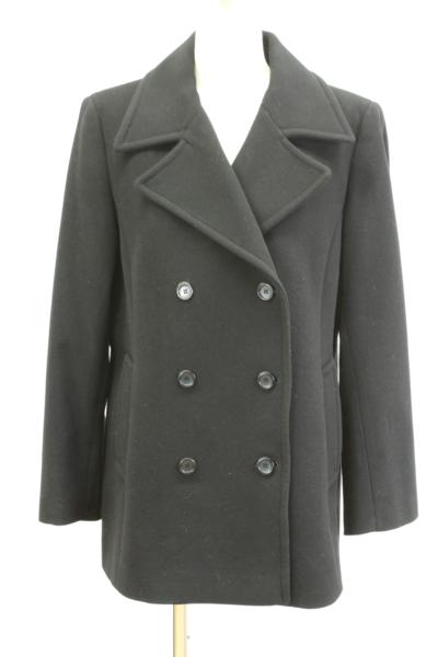 ● 自由区 カシミヤ混 ウールコート 46 ブラック キュプラ