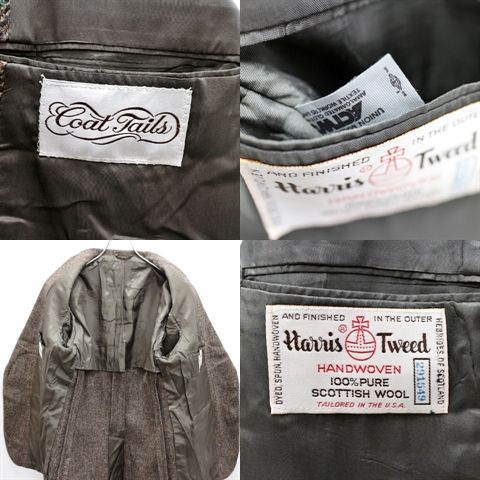 90s USA製ハリスツイード ネップ ツイードジャケット(L-XL)B1440