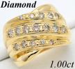 【ＤＭ】即決！ 1.00ct 天然ダイヤモンド/K18ゴージャスリング！
