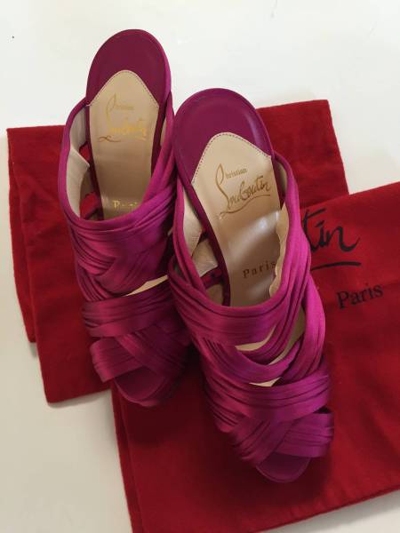クリスチャン・ルブタン サテンミュール ピンク ＃35 約22.5ｃｍ
