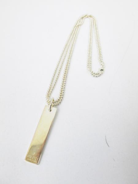 【美品】グッチ　Gロゴプレート　ネックレス　シルバー925
