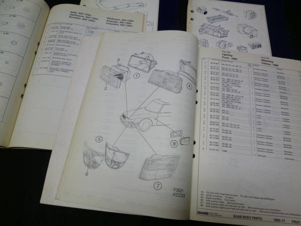 サーブ 9000/900/90/99/95/96 純正パーツカタログ ～1994年まで