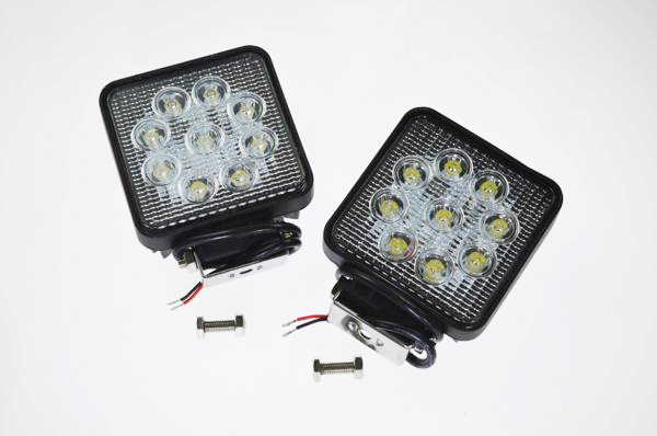 最新27W角型作業灯!ワークライトサーチライト12V/24V兼用4個set