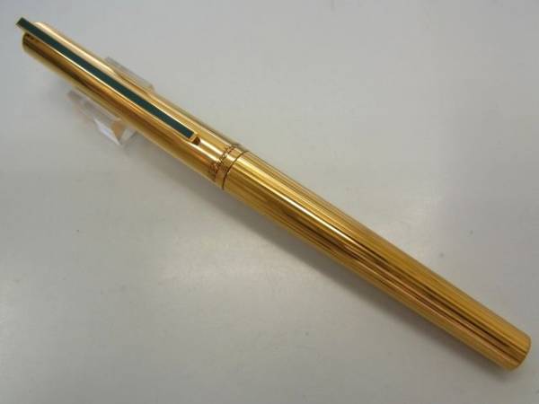 デュポン　万年筆　750　18ct　925本体ゴールド×グリーン