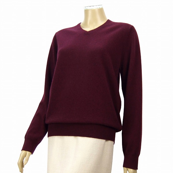 新同*ユニクロ★優柔カシミヤ100%*ゆったりVネック長袖ニット*Ｌ