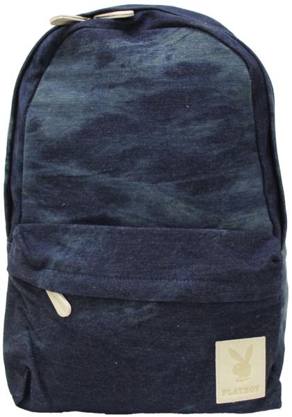 リュック PLAY BOYプレイボーイ デニムワッペン★ネイビー★新品