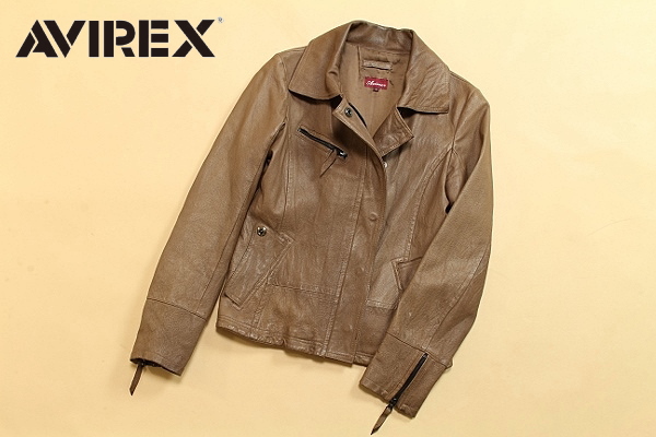 ☆AVIREX/アヴィレックス レザー ライダース ジャケット M 茶