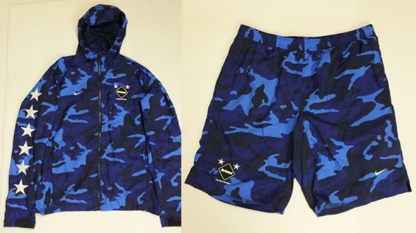 FCRB ブリストル14aw WARM UP JKT SHORTS BLUE迷彩セットアップ