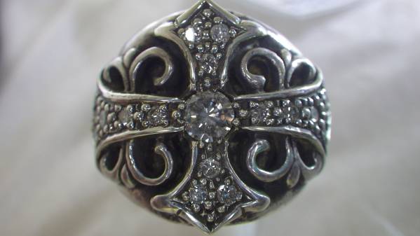 売切１円～クロムハーツ・キーパーリング・ダイヤ本物151203-4