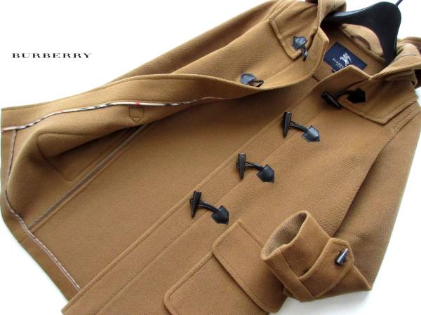美品　BURBERRY LONDON ダッフルコート　アンゴラ　ウール　ショール BURBERRY LONDON バーバリー/ウールパイル ダッフルコート 中古・古着