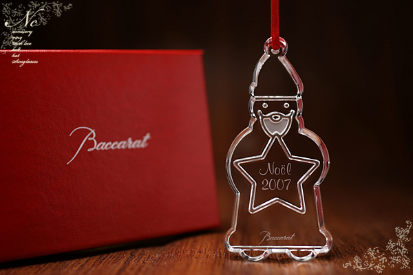 美品*Baccarat/バカラ/2007クリスタル/X'masサンタオーナメント