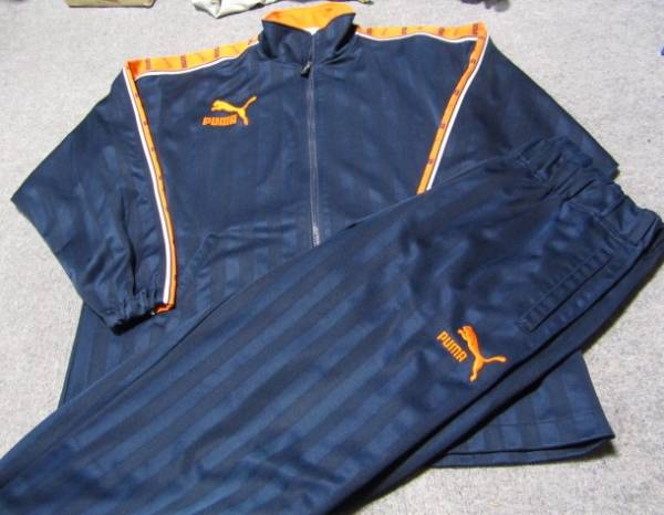 ★プーマ　ジャージ（上下）ジャスポS-Mサイズ／紺オレンジ