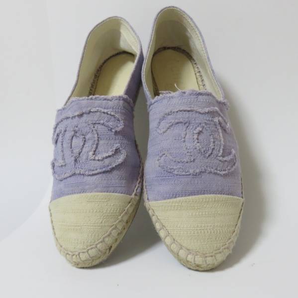レア/14SS/CHANEL/シャネル/キャンバスエスパドリーユ/37