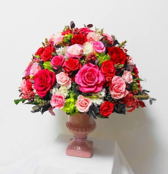 flower◇豪華 60輪 四方見 ピンク薔薇 プリザーブドフラワー