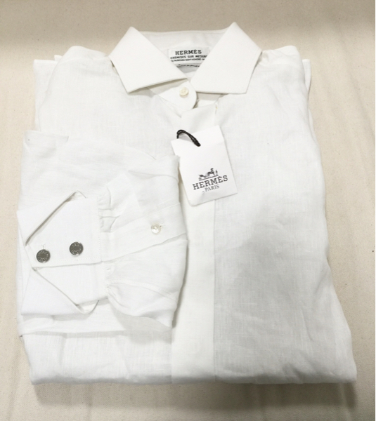 エルメス HERMES メンズシャツ 麻100 CHEMISES SUR