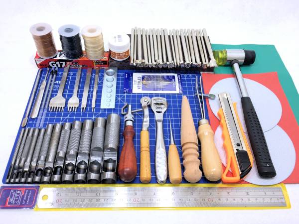 レザークラフト 道具 工具キット 最新　ブルーバージョン 新品