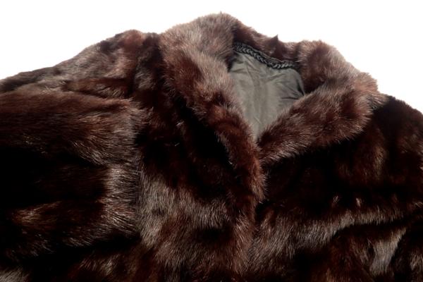 七福】04437 女性 ブラウンミンク ハーフコート F 美品MINK FUR⁄ミンク