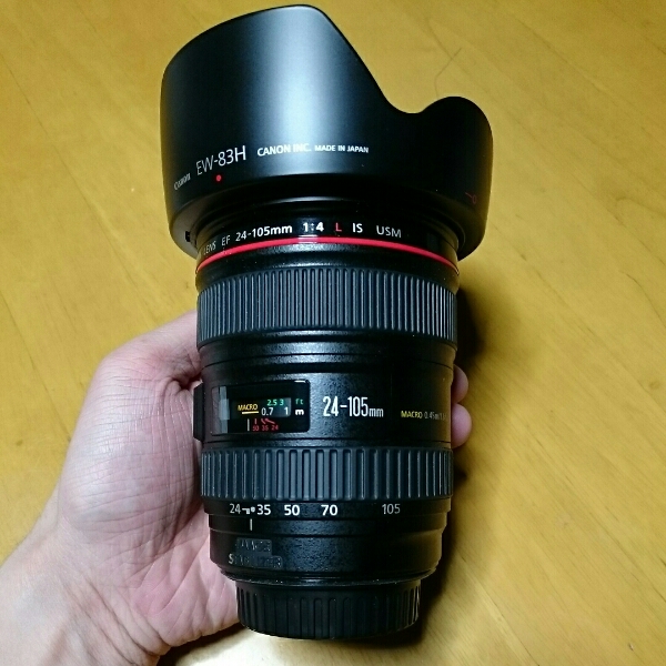 キャノン24-105㎜F4LISUSM箱つき、超美品！ Canon EF24-105mm F4L IS