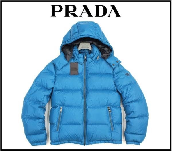 17万新品◆56=2XL◆PRADAプラダ ブルーグースダウンジャケット