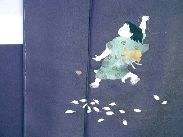 §§ 未使用 訪問着（桜、駒まわし）裄67，5 しつけ正絹美品　