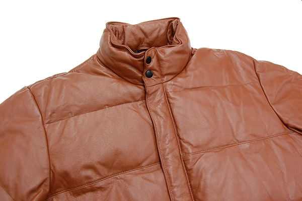 定価10万 MCM 本革 豪華オールレザーダウンジャケット L/茶 美品