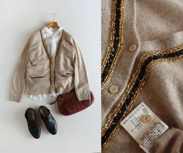 2.2万 アダムエロペ 装飾 ニットのカーディガン Adam et Rope'