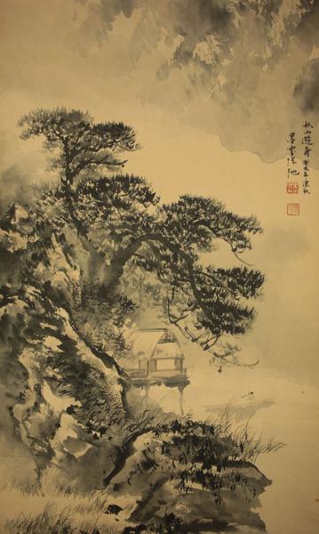 掛軸・書画 【風景図】 唐画・中国 紙本肉筆 y471 中国 【公式通販】