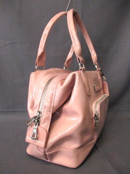 ロンシャン ハンドバッグ 美品 ピンク エナメル（レザー）