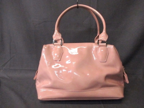 ロンシャン ハンドバッグ 美品 ピンク エナメル（レザー）
