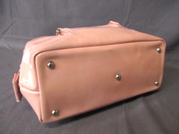 ロンシャン ハンドバッグ 美品 ピンク エナメル（レザー）