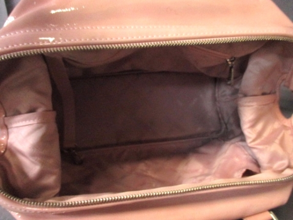 ロンシャン ハンドバッグ 美品 ピンク エナメル（レザー）