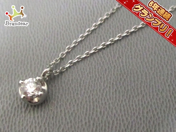 ヨンドシー ネックレス 美品 K10WG×ジルコニア 4℃ 4℃ アクセサリー 