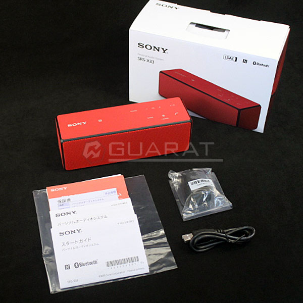 新品同様★SONY Bluetooth スピーカー SRS-X33 赤(USED)149-A19